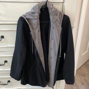 Torrid Black Blazer Coat with Attachable hood layer grunge minimalist